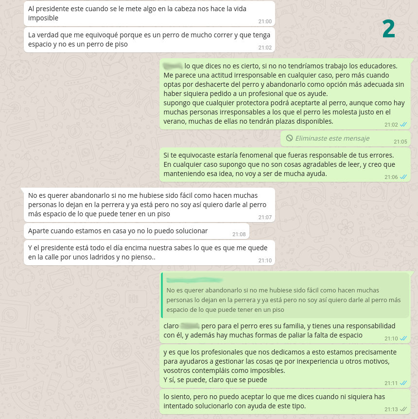 conversación abandono de perro